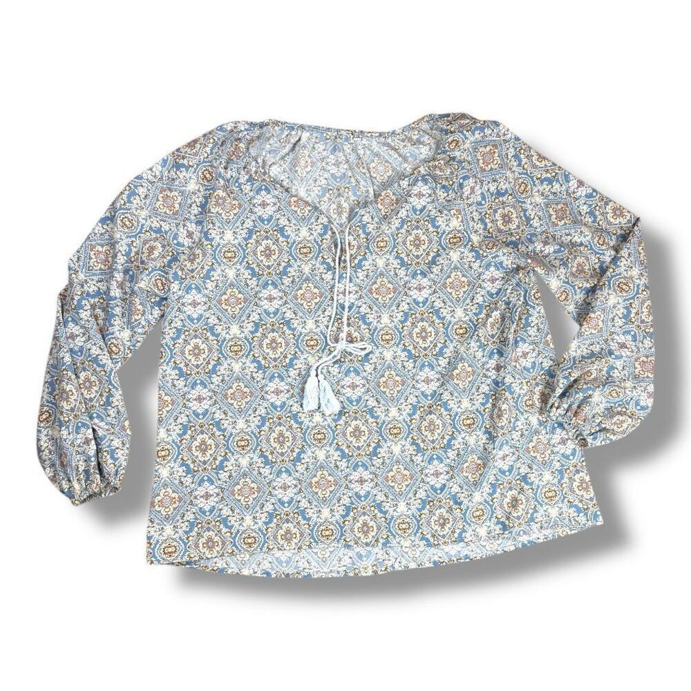 Women’s Paisley Peasant Top Sz 2XL